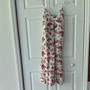American Eagle Outfitters Pink and white White Floral Jumpsuit